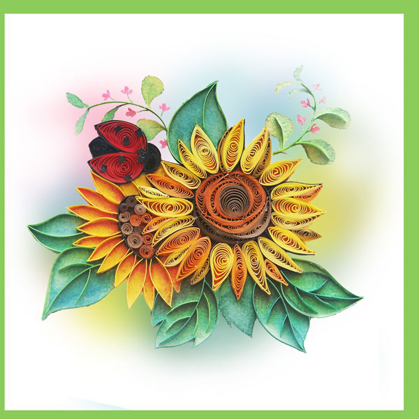 sunflower lady bug