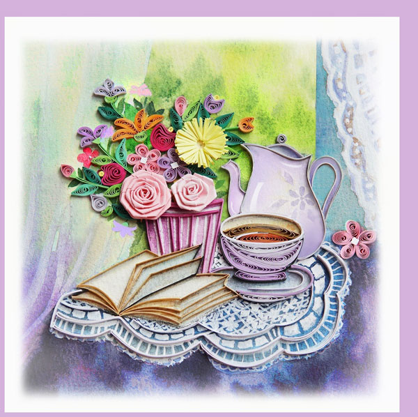 having tea
